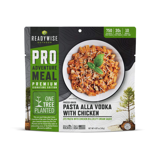 ReadyWise Pro Adventure Meal Pasta Alla Vodka with Chicken freeze-dried food pouch