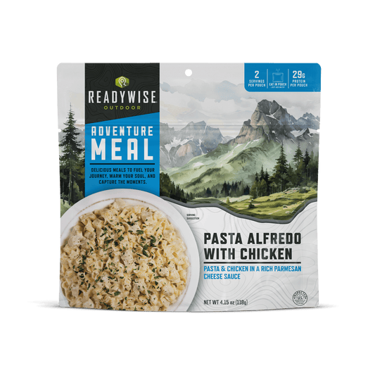 Pasta Alfredo with Chicken Camping Meal
