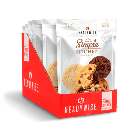 This box includes six pouches of Simple Kitchen's Cookie Dough Medley.