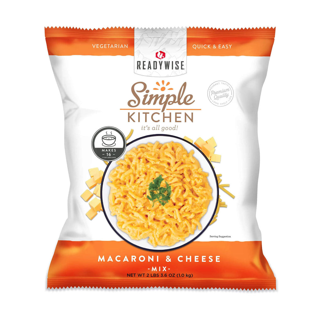 ReadyWise Simple Kitchen macaroni and cheese mix bag, vegetarian, quick and easy meal