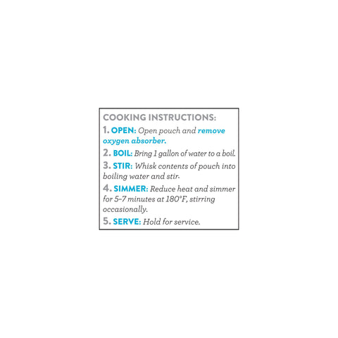 Cream base directions image with cooking instructions for pouch mix product preparation